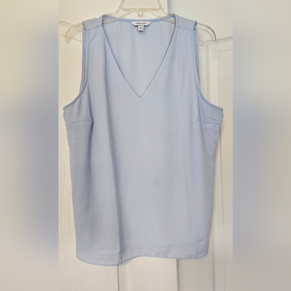 Nine West Sky Blue V-Neck Tank Top
